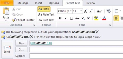 Custom MailTip with HTML - Outlook client